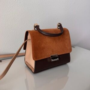 Zara Basics Shoulder Purse Brown/Tan